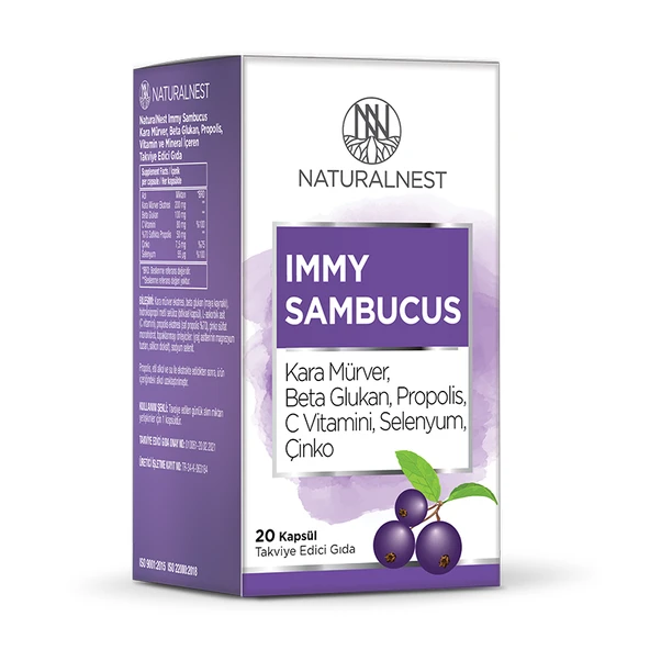 Naturalnest Immy Sambucus Takviye Edici Gıda 20 Kapsül ürün görseli 1