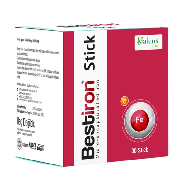 Valens Bestiron Takviye Edici Gıda 30 Stick ürün görseli 1