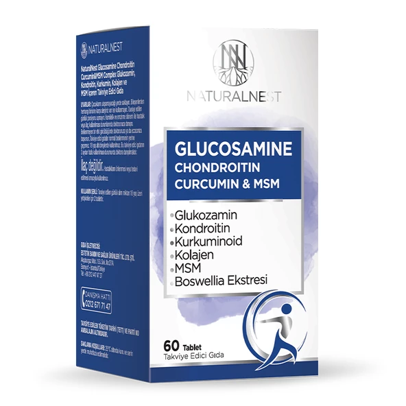 NaturalNest Glucosamine Chondroitin MSM 60 Tablet ürün görseli 1