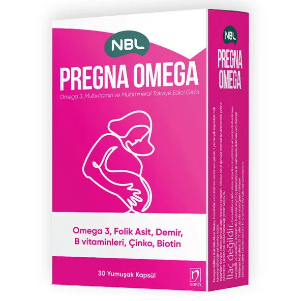 NBL Pregna Omega3,Multivitamin ve Multimineral 30 Yumuşak Kapsül ürün görseli 1