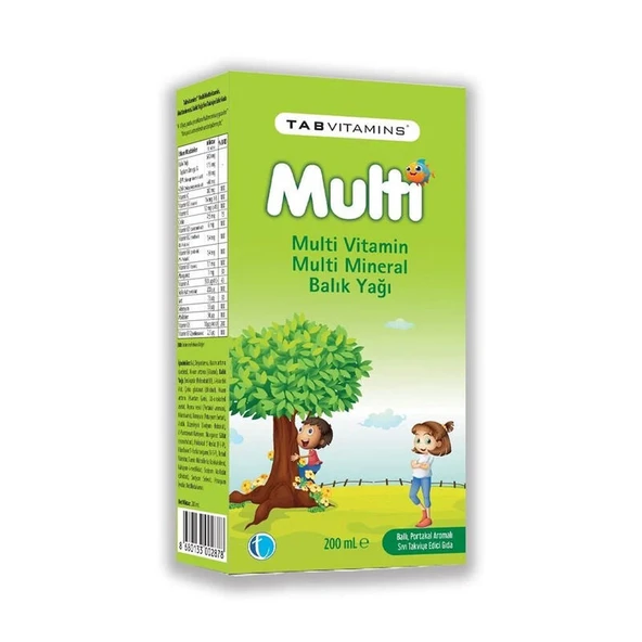 Tabvitamins Multi Multivitamin Mineral Balık Yağı 200 ml ürün görseli 1