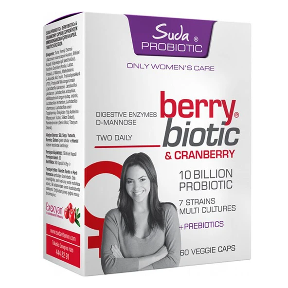 Suda Probiotic Berrybiotic Cranberry İçeren Takviye Edici Gıda 60 Kapsül ürün görseli 1