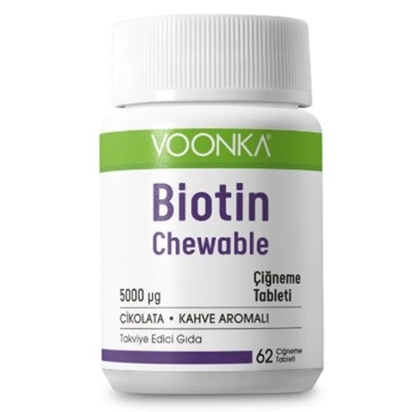 Voonka Biotin Chewable Takviye Edici Gıda 62 Tablet ürün görseli 1