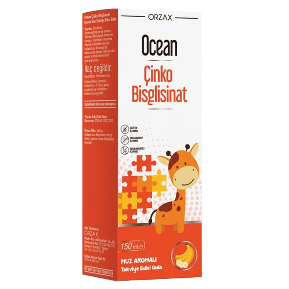 Orzax Ocean Çinko Bisglisinat 150 ml - Muz Aromalı ürün görseli 1