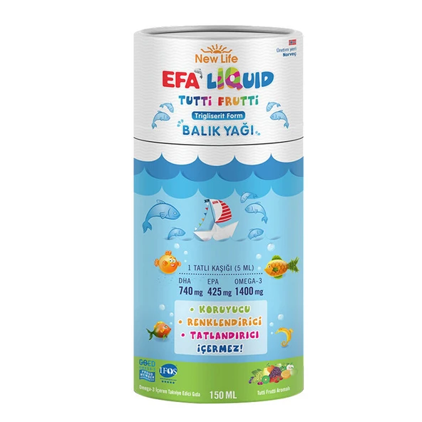 New Life Efa Liquid Balık Yağı Sıvı 150 ml - Tutti Frutti ürün görseli 1