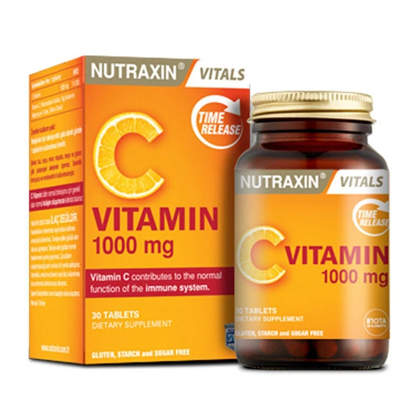 Nutraxin Vitamin C 1000 mg Takviye Edici Gıda 30 Tablet ürün görseli 1