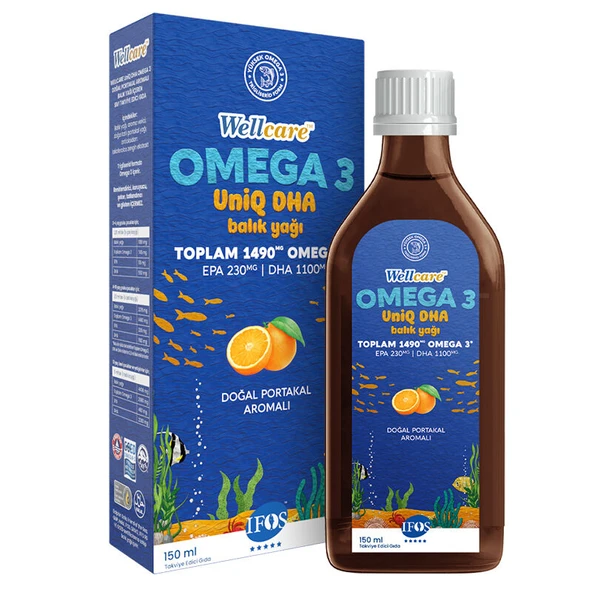 Wellcare Omega 3 Portakal Aromalı Balık Yağı 150 ml ürün görseli 1