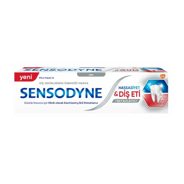 Sensodyne Beyazlatıcı Hassasiyet ve Diş Eti Macunu Beyazlatıcı 75 ml ürün görseli 1