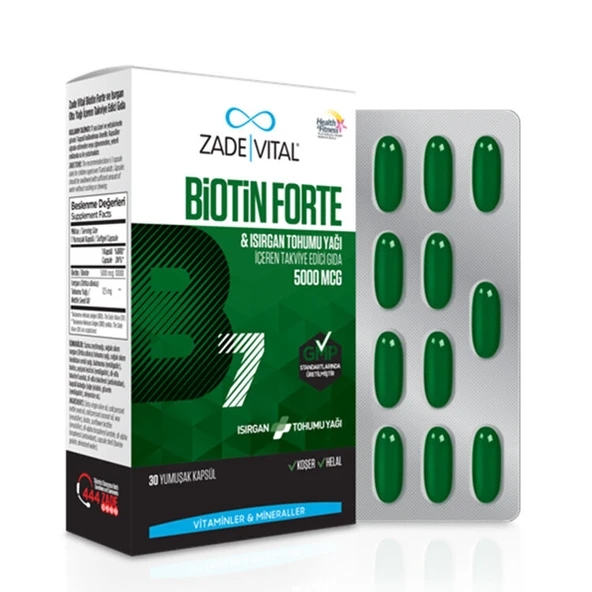 Zade Vital Biotin Forte 30 Yumuşak Kapsül ürün görseli 1