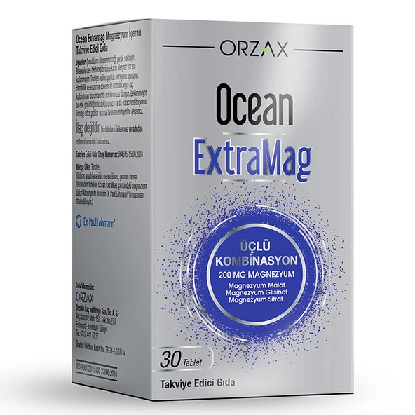 Orzax Ocean ExtraMag Üçlü Kombinasyon 30 Tablet ürün görseli 1