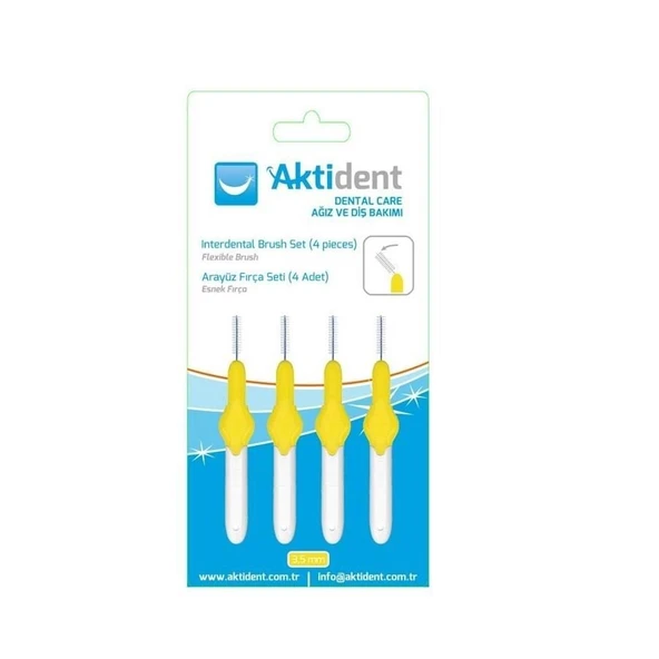 Aktident Arayüz Fırçası Sarı 0.7mm 4 Adet ürün görseli 1