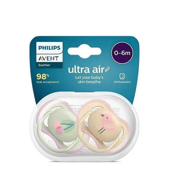 Avent SCF085/59 Ultra Air 0-6 Ay 2'li Kız Emzik ürün görseli 1