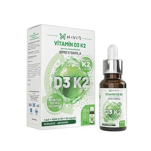 Haver D3K2 Vitamin D3 ve K2 (Menakuinon 7) Sprey 20ml ürün görseli 1