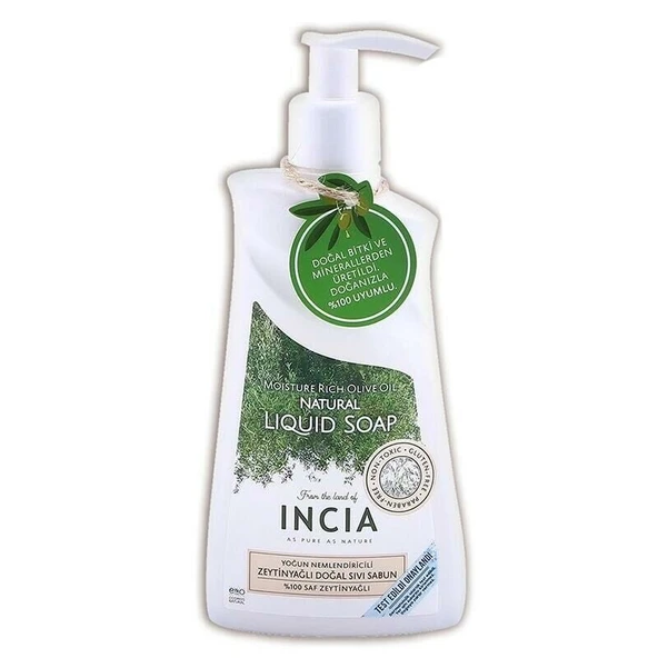 Incıa Yoğun Nemlendiricili Zeytinyağlı Doğal Sıvı Sabun 250 ml ürün görseli 1