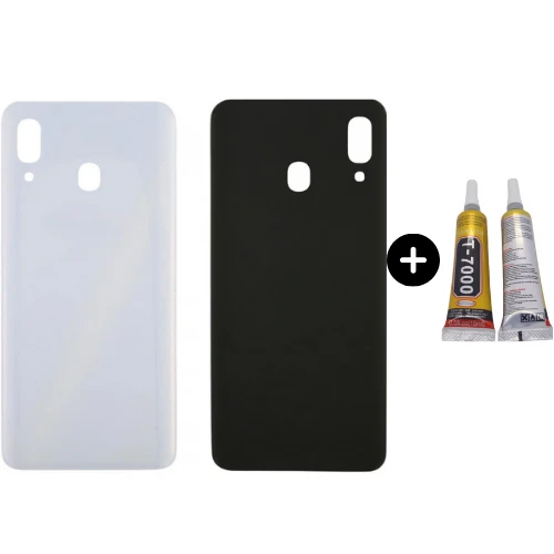 Samsung A30 SM-A305F Uyumlu Arka Pil Kapağı Beyaz + B7000 ürün görseli 1