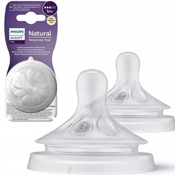 Avent 96302 Natural Response 2'li Biberon Emziği, 3 Numara, 1 Ay+ ürün görseli 1