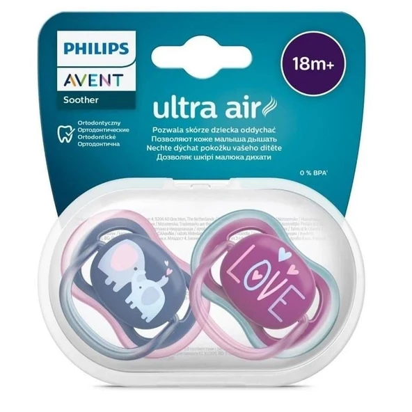 Avent SCF349/22 Ultra Air 18+ Ay 2'li Kız Emzik ürün görseli 1