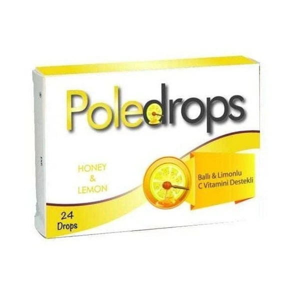 PoleDrops Honey Lemon - Ballı Limonlu C Vitamini Destekli 24 Drops Pastil ürün görseli 1