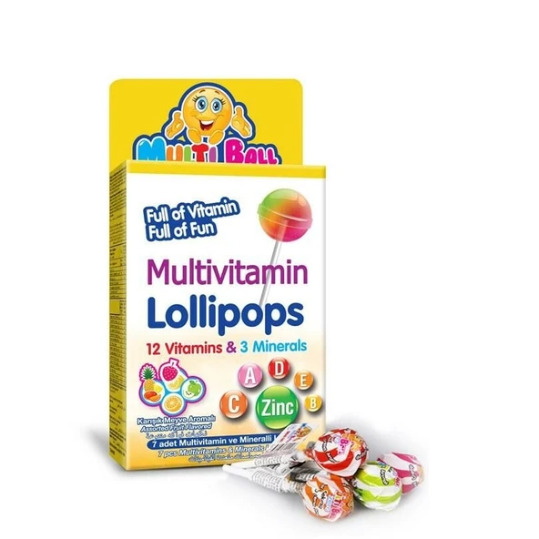 Multiball Multivitamin Lollipops 7 Adet ürün görseli 1