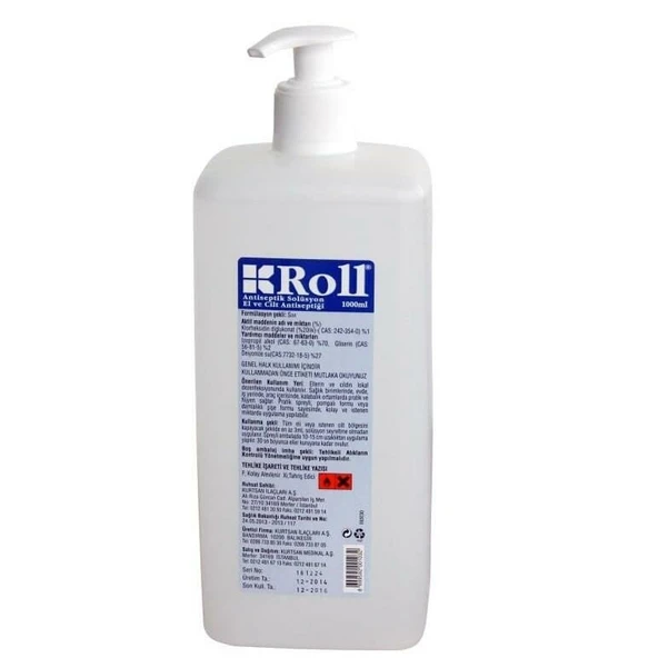 Roll Antiseptik Solüsyon - El ve Cilt Antiseptiği (Dezenfektan) 1 Litre ürün görseli 1