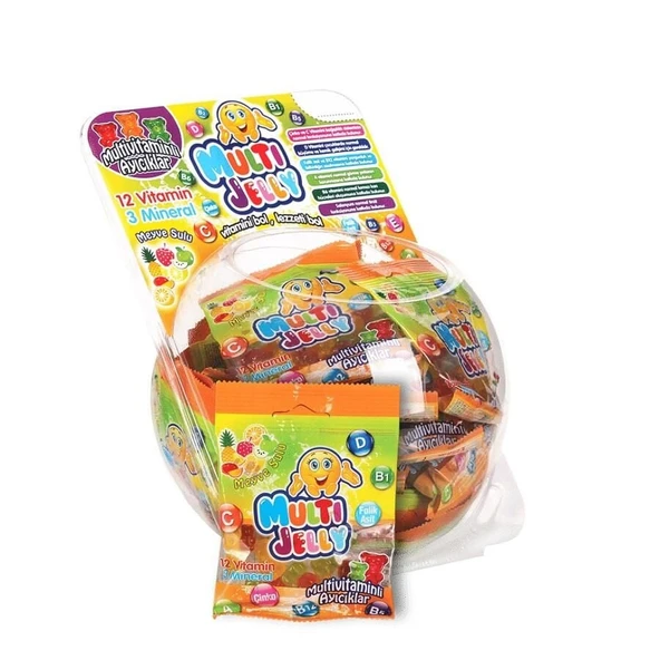Multiball Multijelly Multivitaminli Jelibon 40lı Kavanoz ürün görseli 1