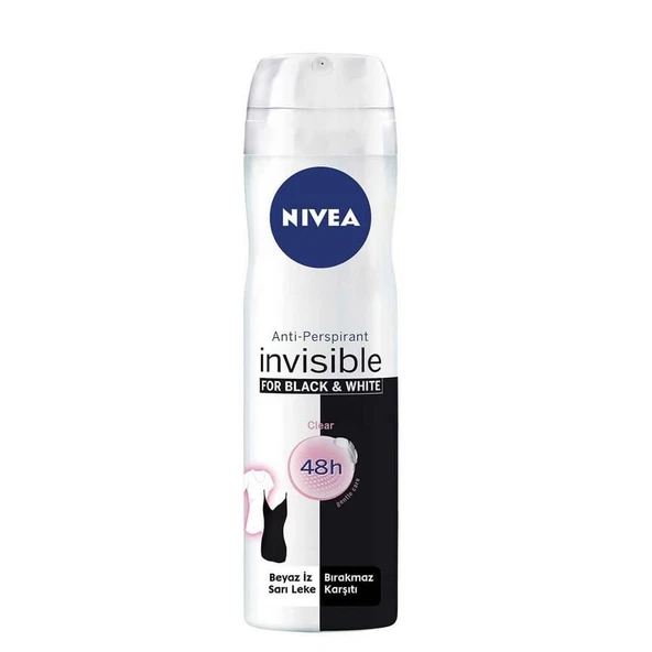 Nivea Black White Clear Invsb. Kadın Deodorant 150 Ml ürün görseli 1