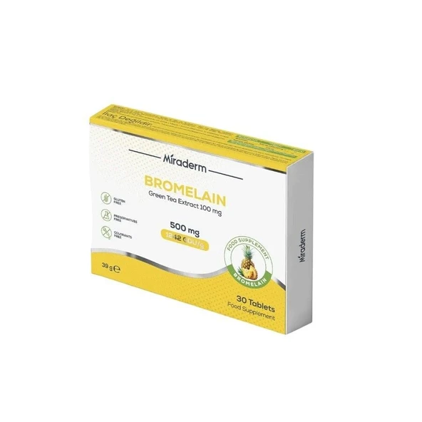 Miraderm Bromelain 500 MG 30 Tablet ürün görseli 1