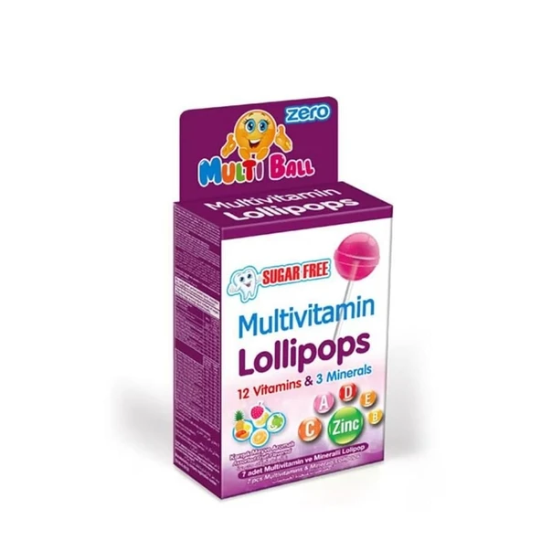 Multiball Multivitamin Zero Lolipop 7li ürün görseli 1