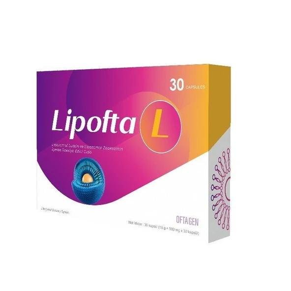LIPOFTA L 30 Kapsül Lipozomal Lutein ve Lipozomal Zeaksantin İçeren Takviye Edici Gıda ürün görseli 1