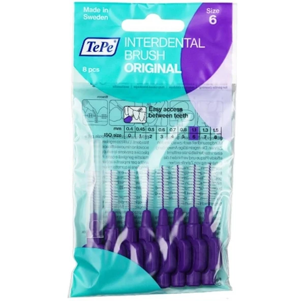 Tepe Interdental Brush Extra Soft 8 Pcs - Extra Arayüz Fırçası Mor 1.1mm ürün görseli 1