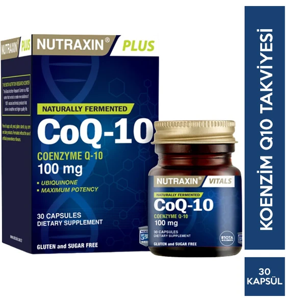 Nutraxin CoQ 10 30 Kapsül 100 Mg Koenzim Q10 Takviyesi ürün görseli 1