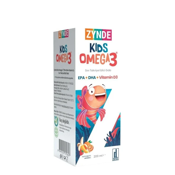 Zynde KIDS Kids Omega-3 EPA+ DHA+ Vitamin D3 Sıvı 200ml ürün görseli 1