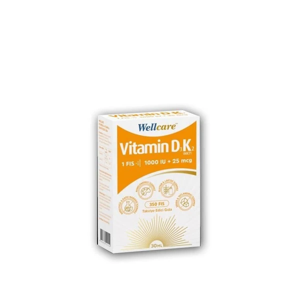 Wellcare Vitamin D3-K2 1000 IU 30 ML Sprey ürün görseli 1
