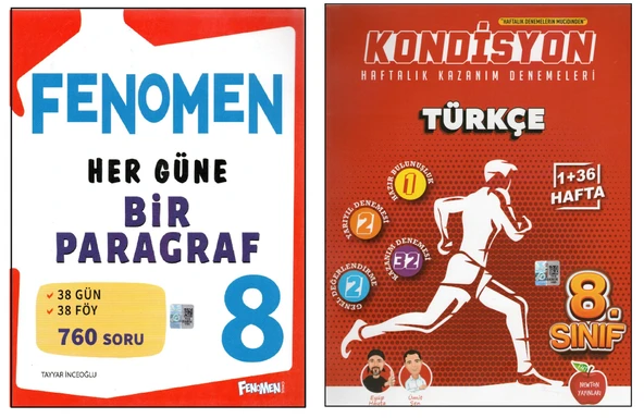 FENOMEN 8.SINIF HER GÜNE BİR PARAGRAF + NEWTON 8.SINIF KONDİSYON TÜRKÇE (2 KİTAP) ürün görseli 1