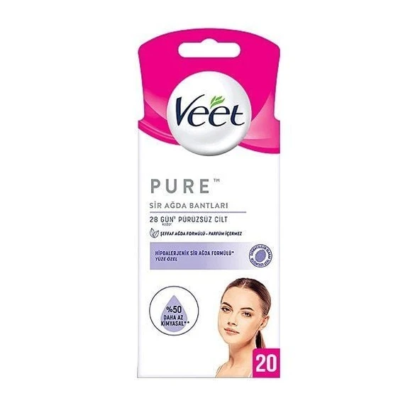 Veet Pure Hipoalerjenik Yüz Ağda Bandı 20 Adet ürün görseli 1