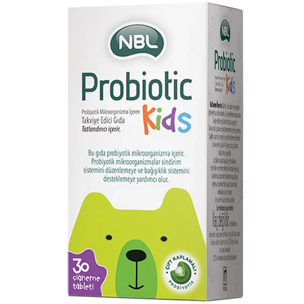 NBL Probiyotik Kids 30 Tablet Çocuklar İçin Probiyotik Takviyesi ürün görseli 1