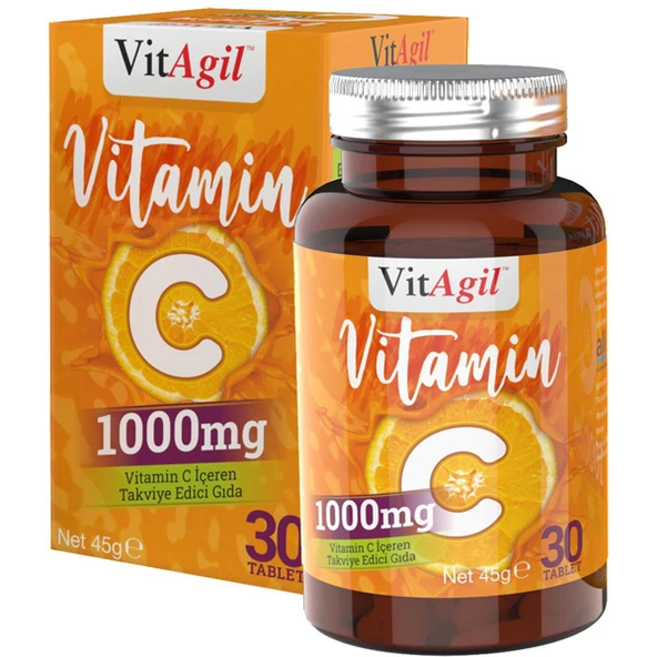 Allergo VitAgil Vitamin C 1000 mg 30 Tablet C Vitamini Takviyesi ürün görseli 1