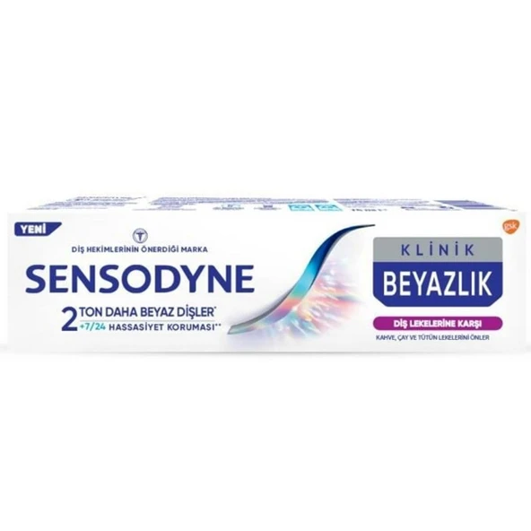 Sensodyne Klinik Beyazlık Diş Lekelerine Karşı Diş Macunu 75 ml ürün görseli 1