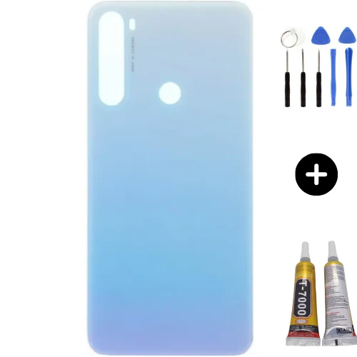 Redmi Note 8 Uyumlu  Arka Pil Kapağı Beyaz + Montaj Seti ürün görseli 1