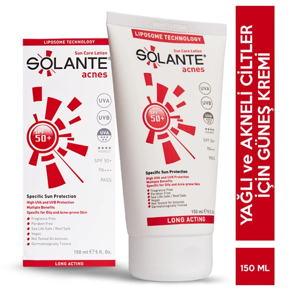 Solante Acnes Spf 50 150 ML Yağsız Güneş Kremi ürün görseli 1