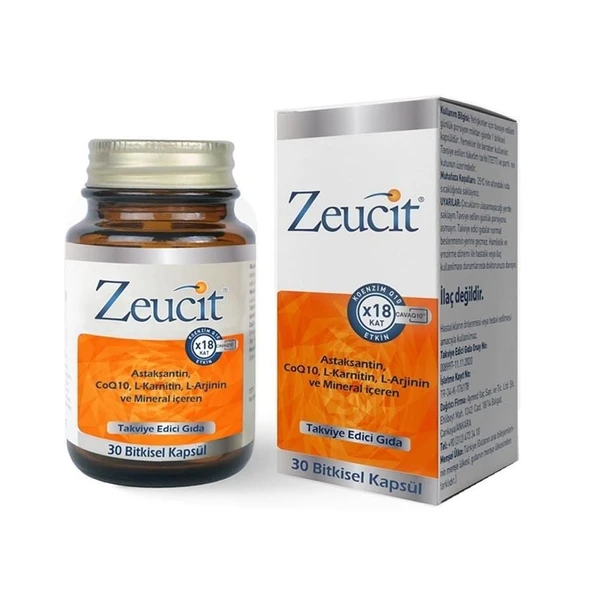 Zeucit 30 Tablet - Astaksantin CoQ10 L-Karnitin L-Arjinin ve Mineral İçerikli ürün görseli 1