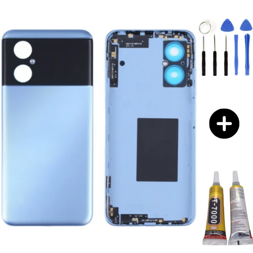 Redmi Note 11R Uyumlu Arka Pil Kapağı Mavi + Montaj Seti ürün görseli 1