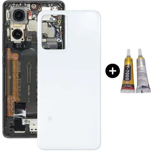 Redmi Note 12 Uyumlu Arka Pil Kapağı Beyaz + B7000 ürün görseli 1