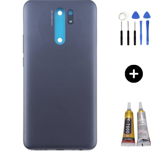 Redmi 9 Uyumlu Full Kasa Arka Pil Kapağı Siyah + Montaj Seti ürün görseli 1