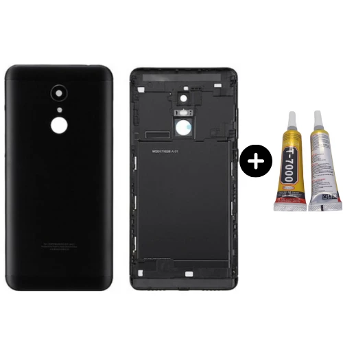 Redmi 5 Uyumlu Full Kasa Arka Pil Kapağı Siyah + B7000 ürün görseli 1