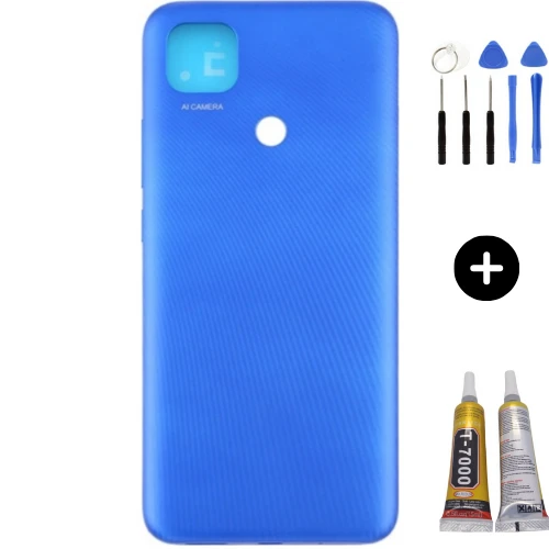 Redmi 9C Uyumlu Full Kasa Arka Pil Kapağı Mavi + Montaj Seti ürün görseli 1