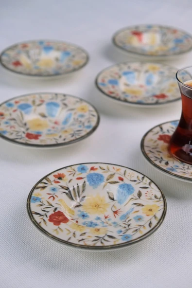Tabak Evi Porselen Fiori Çay Tabağı Seti 12cm 6 Parça BNS6CTPRS1217 ürün görseli 1