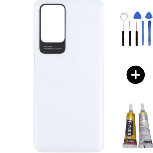 Redmi 10 2022 Uyumlu Arka Pil Kapağı Beyaz + Montaj Seti ürün görseli 1