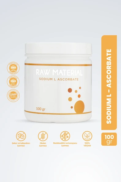 Material Sodium L-ascorbate 100 gr ürün görseli 1