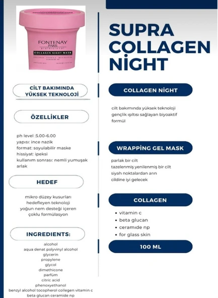 Fontenay Collagene Gece Uyku Maskesi 100ml - Resim 7